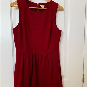 JCrew red above knee dress